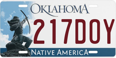 OK license plate 217DOY