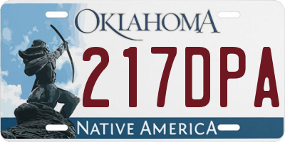 OK license plate 217DPA