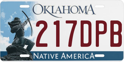 OK license plate 217DPB