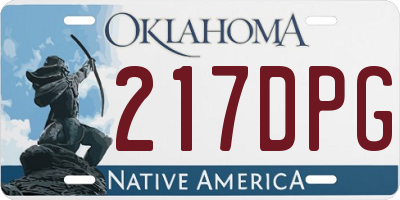 OK license plate 217DPG