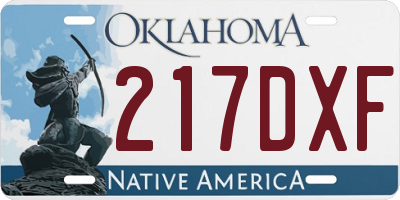 OK license plate 217DXF