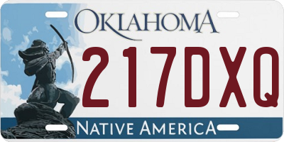 OK license plate 217DXQ