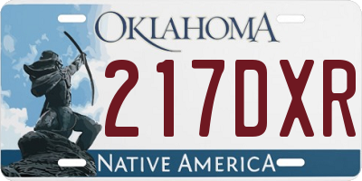 OK license plate 217DXR