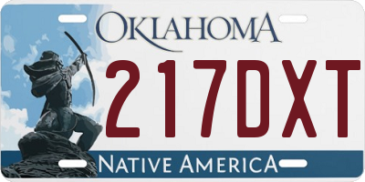 OK license plate 217DXT