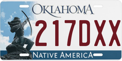 OK license plate 217DXX