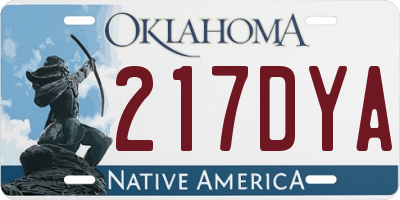 OK license plate 217DYA