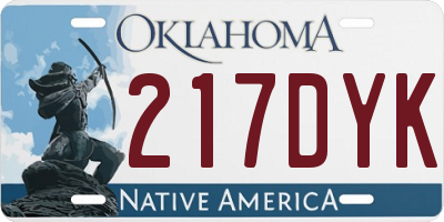 OK license plate 217DYK