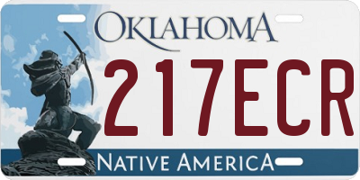 OK license plate 217ECR