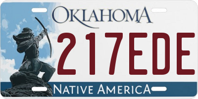 OK license plate 217EDE