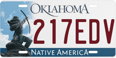 OK license plate 217EDV