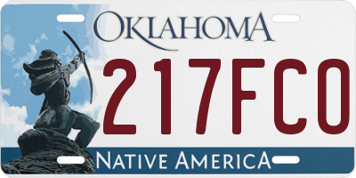 OK license plate 217FCO