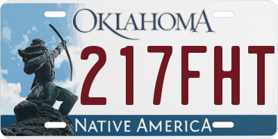 OK license plate 217FHT