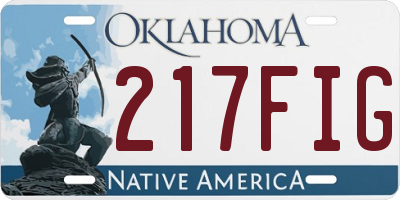 OK license plate 217FIG