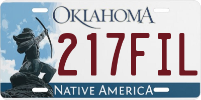 OK license plate 217FIL
