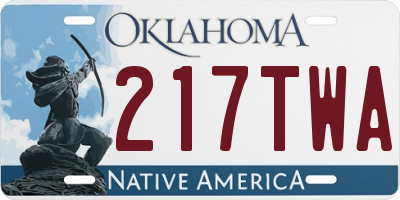 OK license plate 217TWA