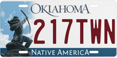 OK license plate 217TWN
