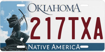 OK license plate 217TXA
