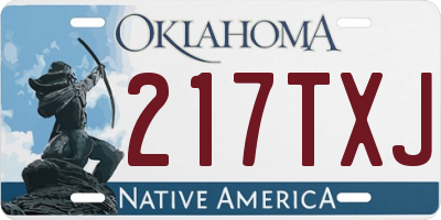 OK license plate 217TXJ