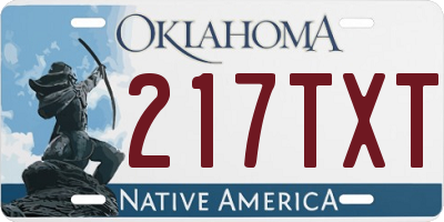 OK license plate 217TXT