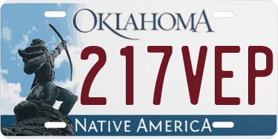 OK license plate 217VEP