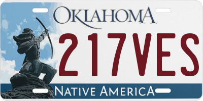 OK license plate 217VES