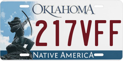 OK license plate 217VFF