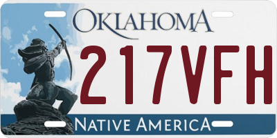 OK license plate 217VFH