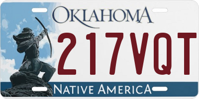 OK license plate 217VQT