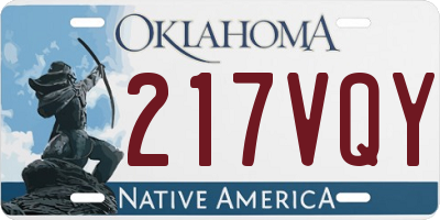 OK license plate 217VQY
