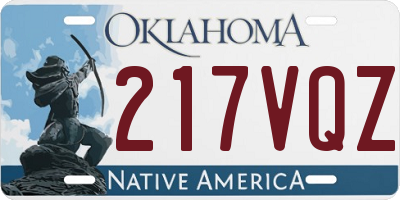 OK license plate 217VQZ