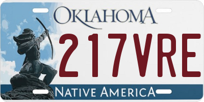 OK license plate 217VRE
