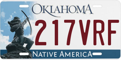 OK license plate 217VRF