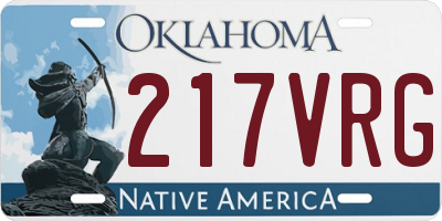 OK license plate 217VRG
