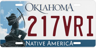 OK license plate 217VRI