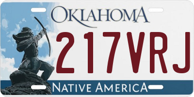 OK license plate 217VRJ