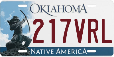 OK license plate 217VRL