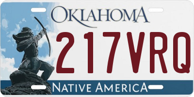OK license plate 217VRQ