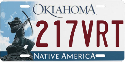 OK license plate 217VRT