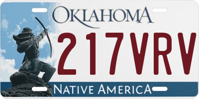 OK license plate 217VRV