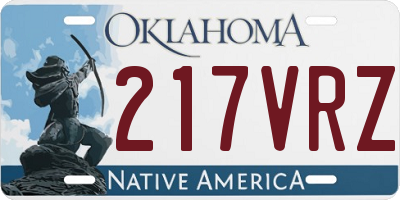 OK license plate 217VRZ