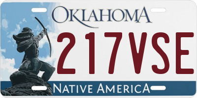 OK license plate 217VSE
