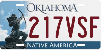 OK license plate 217VSF