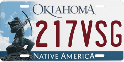 OK license plate 217VSG