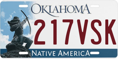 OK license plate 217VSK