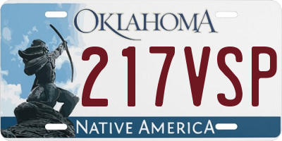 OK license plate 217VSP