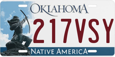 OK license plate 217VSY