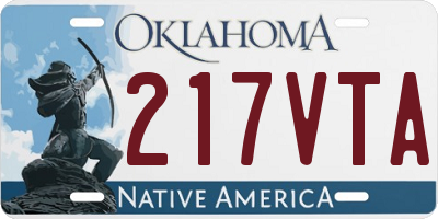OK license plate 217VTA