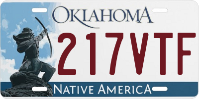 OK license plate 217VTF