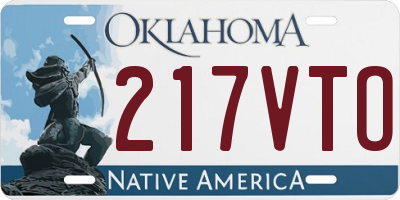 OK license plate 217VTO