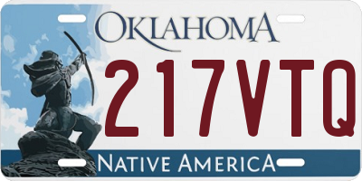 OK license plate 217VTQ